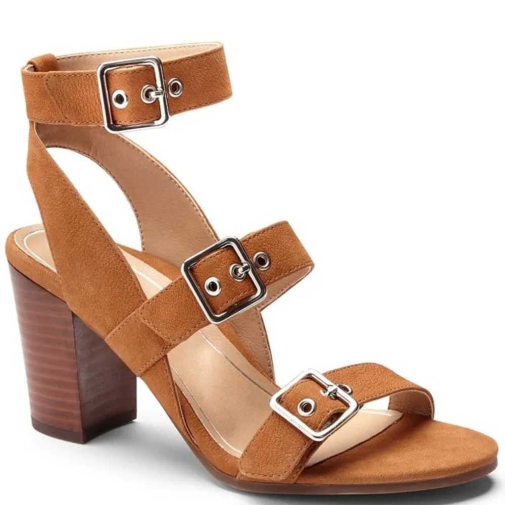 Vionic Womens Perk Carmel Backstrap Heel Sandal
